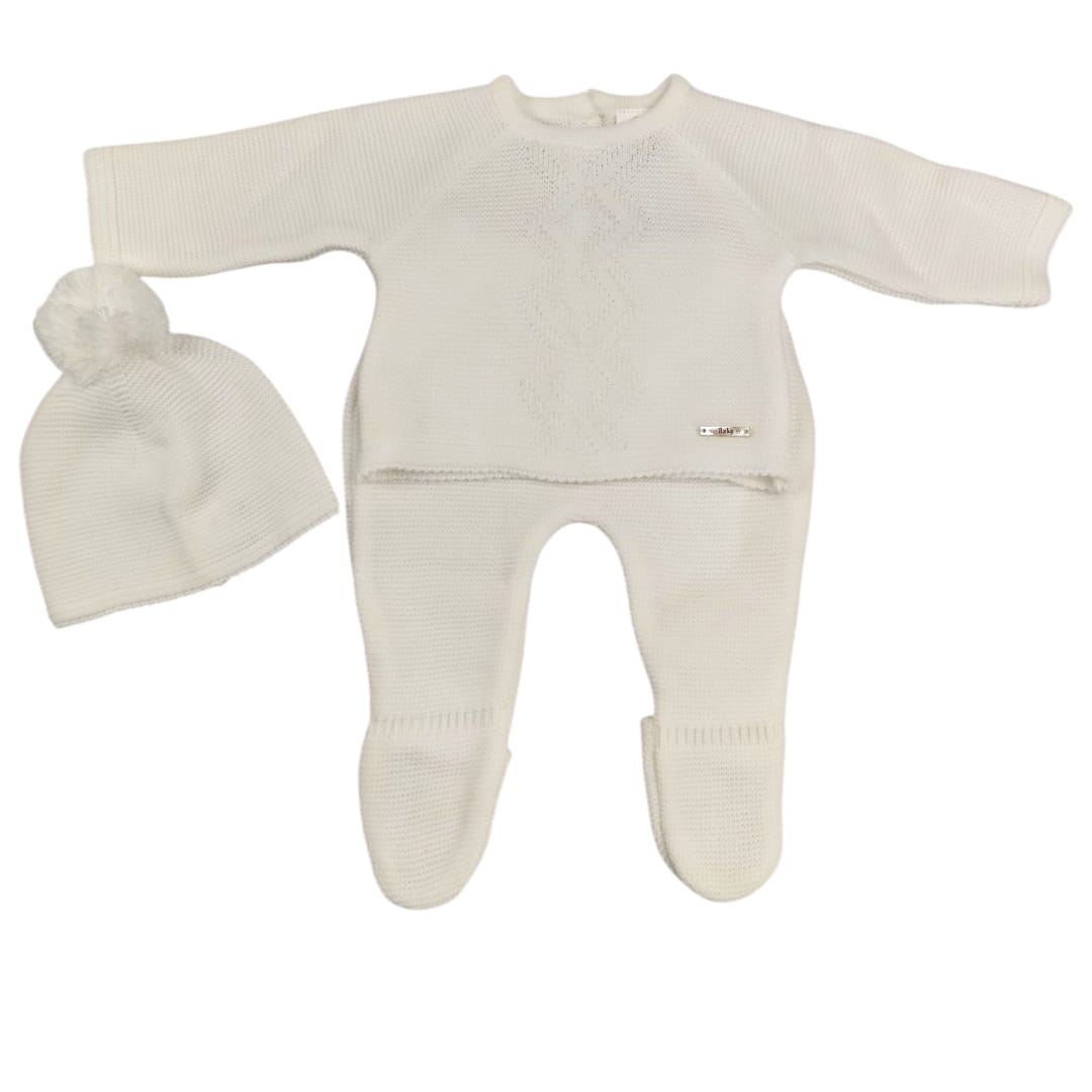 Conjunto de punto bebé Marfil
