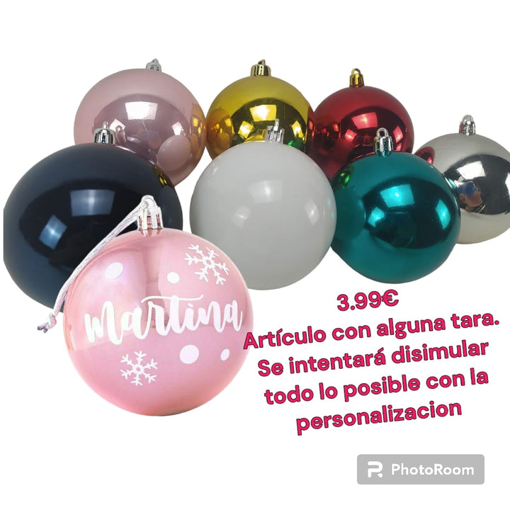 Bola Navidad 8 CM Personalizada. OFERTA POR TARA - Mikeko