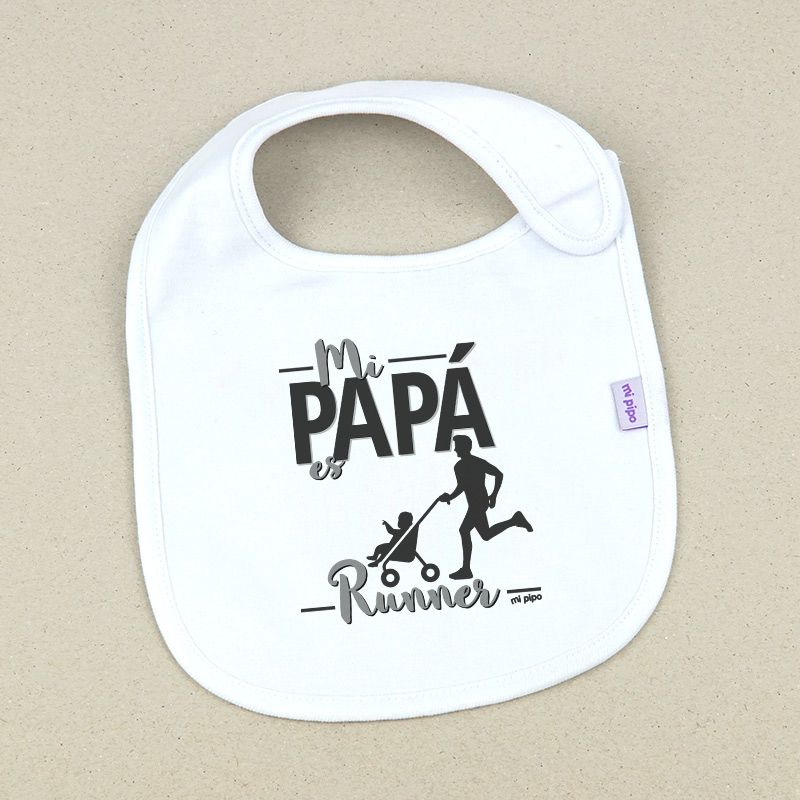 Babero Divertido Mi Papá es runner - Mikeko