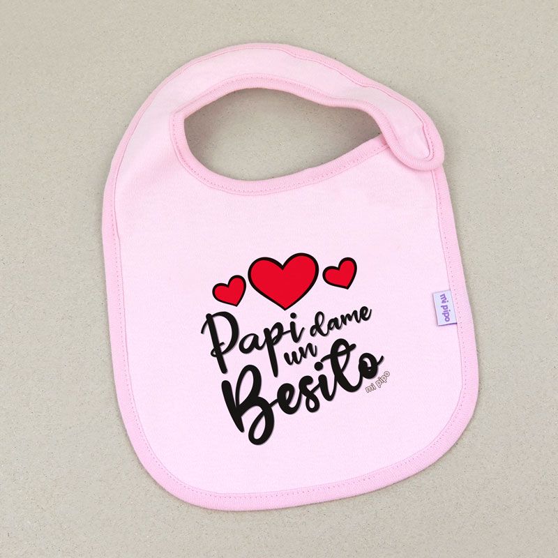 Babero Divertido Papi dame un besito - Mikeko