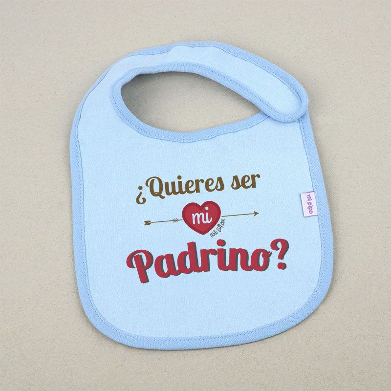 Babero Divertido ¿Quieres ser mi Padrino? - Mikeko