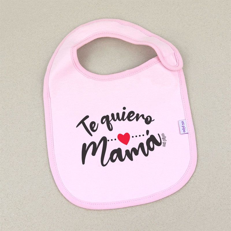 Babero Divertido Te quiero Mamá Caligrafía - Mikeko