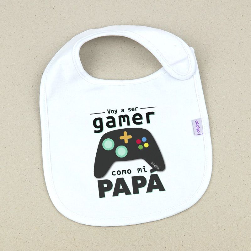 Babero Divertido Voy a ser gamer como mi Papá - Mikeko