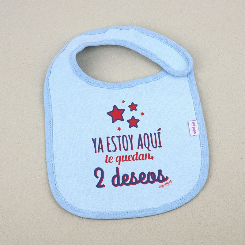 Babero Divertido Ya estoy aquí, te quedan 2 deseos