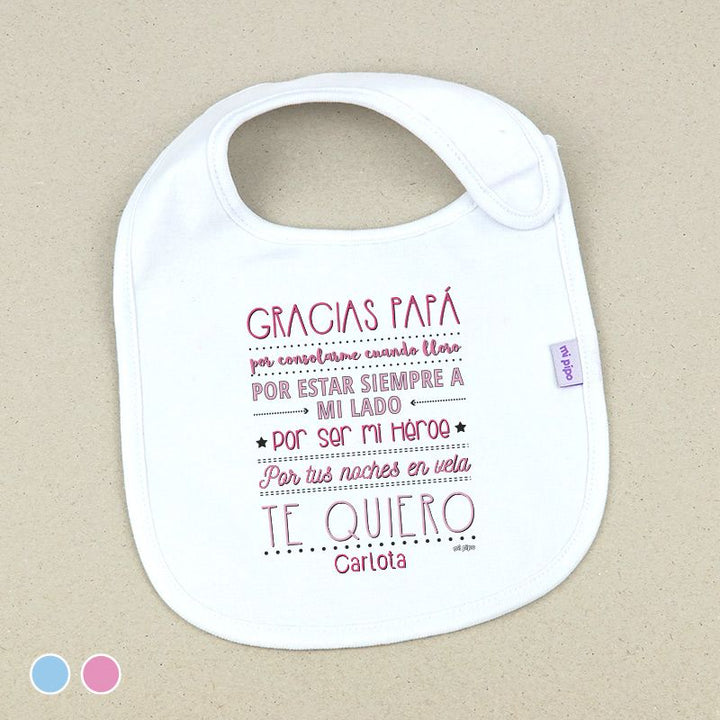 Babero Personalizado Papá gracias por...(Nombre) - Mikeko