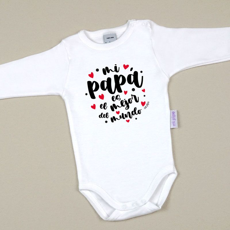 Babidu Body Divertido Mi Papá es el mejor del mundo Corazones lunares - Mikeko