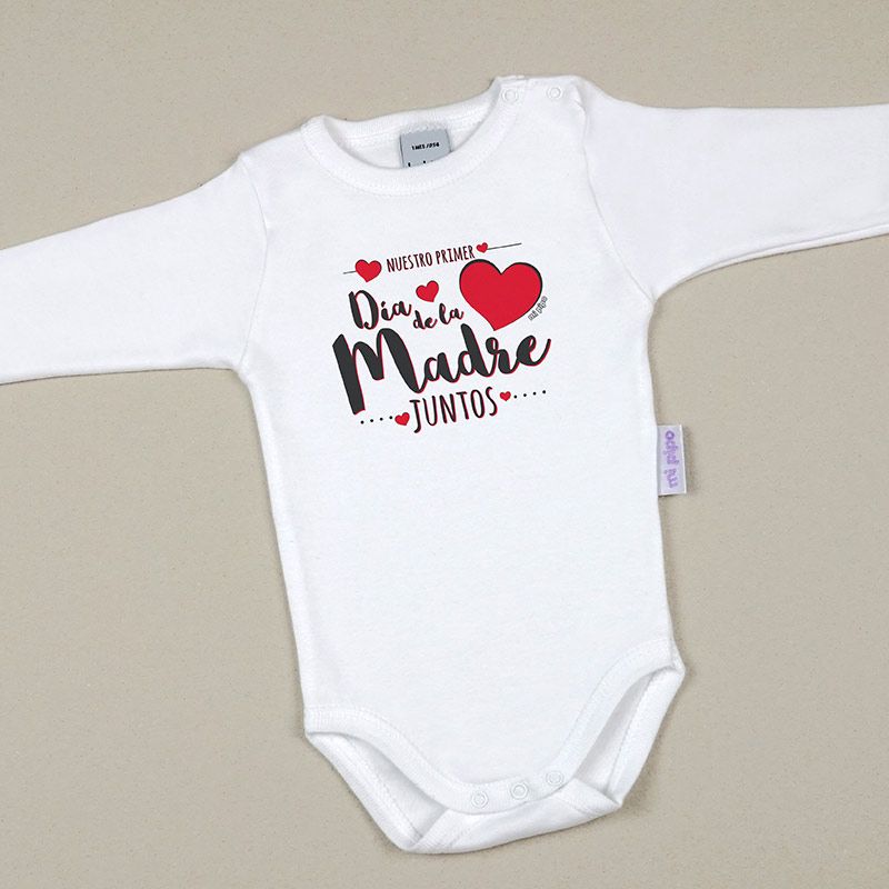 Babidu Body Divertido Nuestro primer día de la Madre juntos Corazones Rojo - Mikeko
