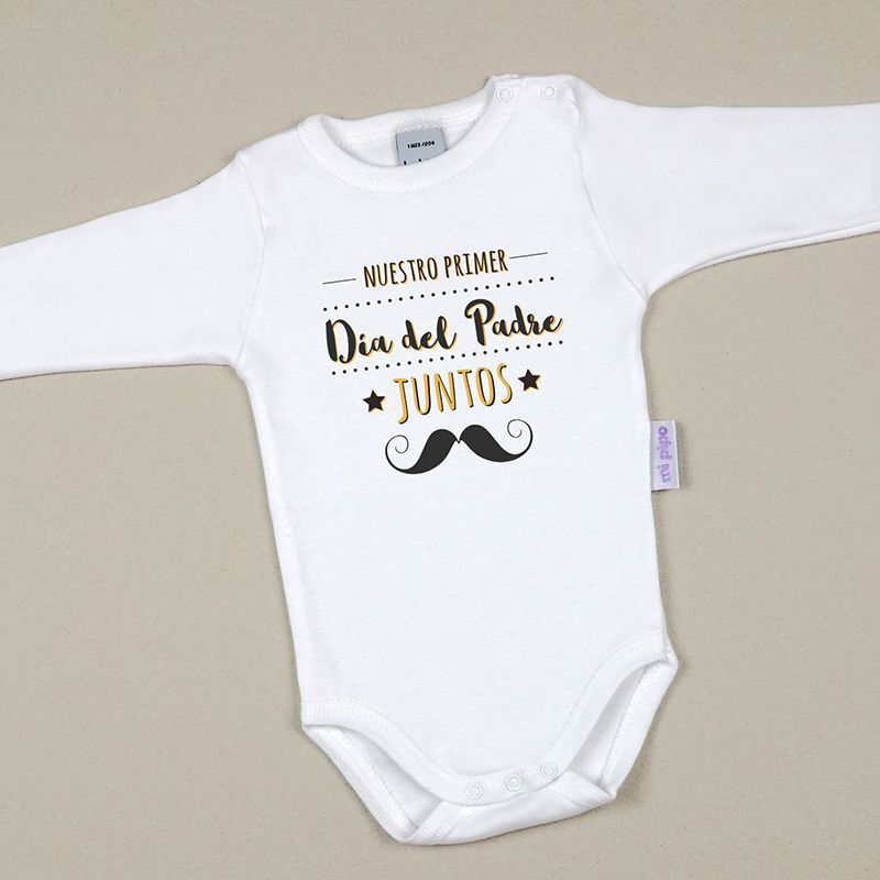 Babidu Body Divertido Nuestro primer día del Padre juntos Bigote - Mikeko