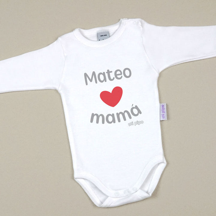 Babidu Body Divertido Nombre Corazón Mamá