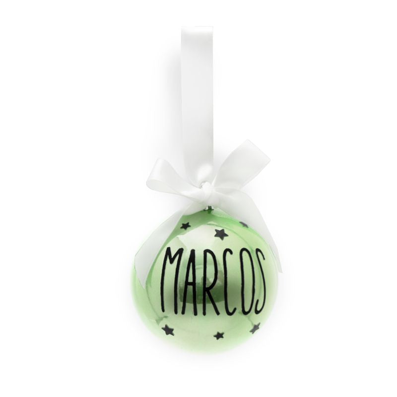 Bola con Lazo Navidad Verde Perla personalizada - Mikeko