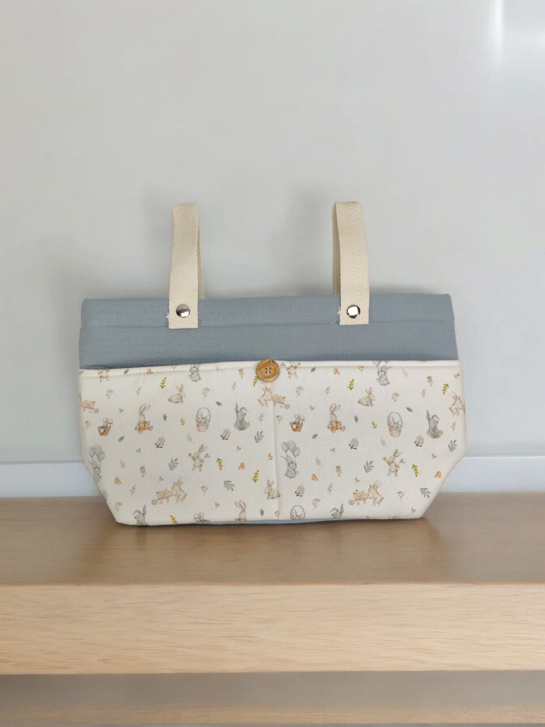 Bolso Carrito Conejitos Azul Personalizado