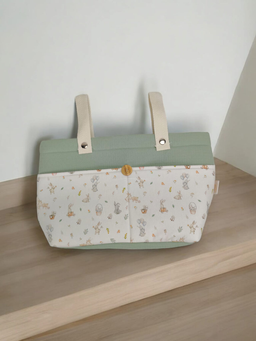 Bolso Carrito Conejitos Verde Personalizado