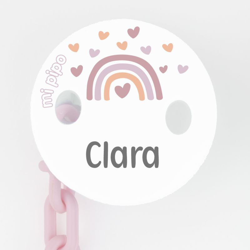 Broche Pinza Deco Arcoíris Blush Personalizado