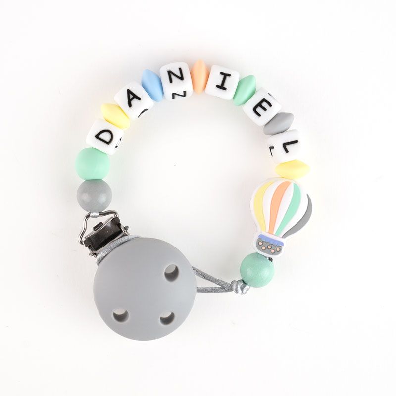 Cadenita de silicona Personalizada Globo Gris