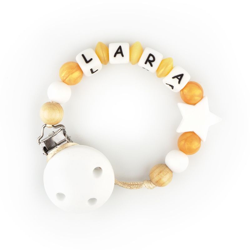 Cadenita de Silicona personalizada Navidad Estrella Blanca - Mikeko