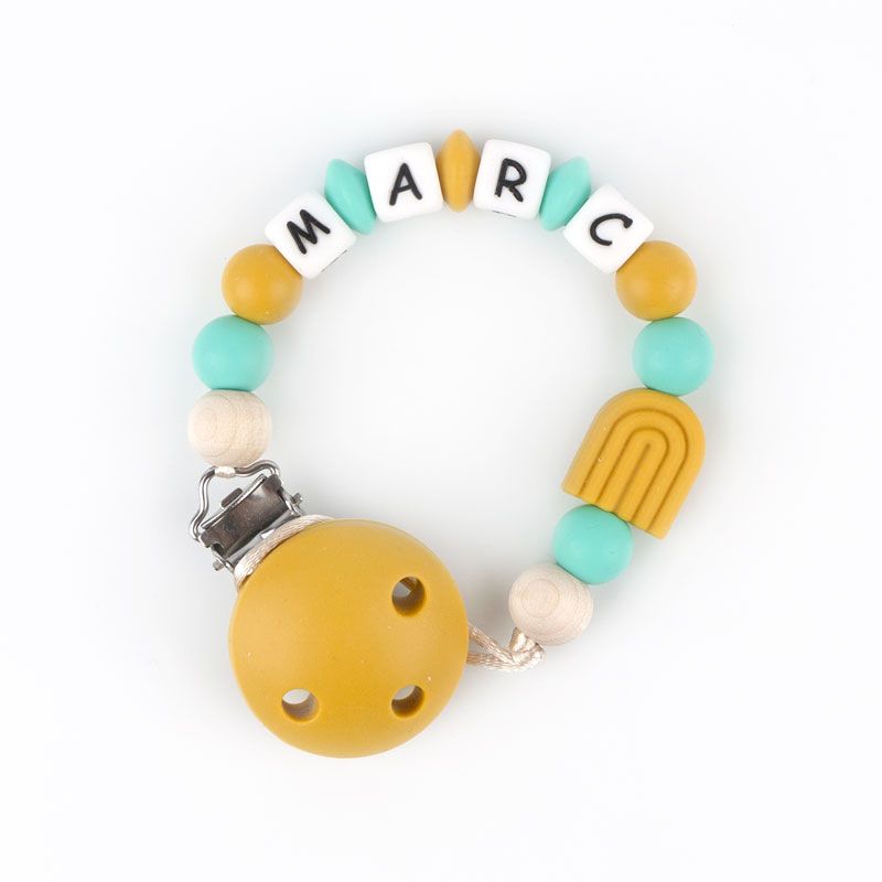 Cadenita de silicona Rainbow Mostaza Personalizada - Mikeko