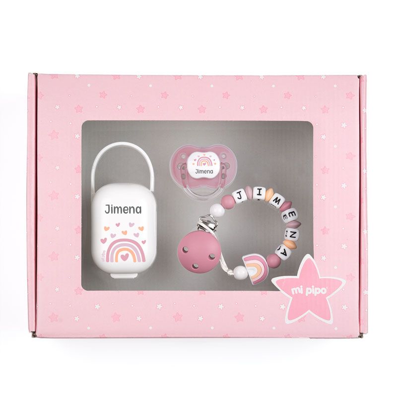 Cajita Top Arcoíris Blush Personalizada