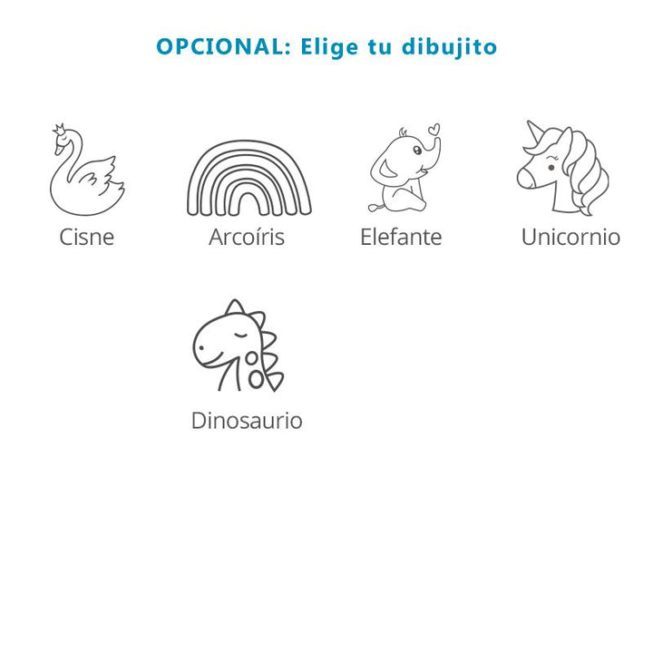 Cambiador azul con patrón gofre y bordes redondeados, disponible con dibujos personalizados como cisne o unicornio.