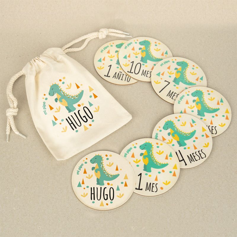Cumplemeses Bebé Dinosaurio personalizado