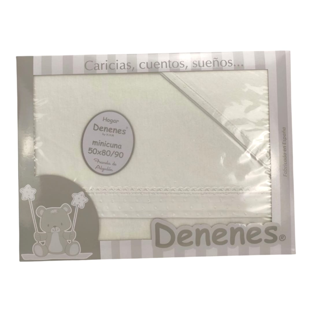 Sabana Franela Minicuna Básica Plumeti Blanca