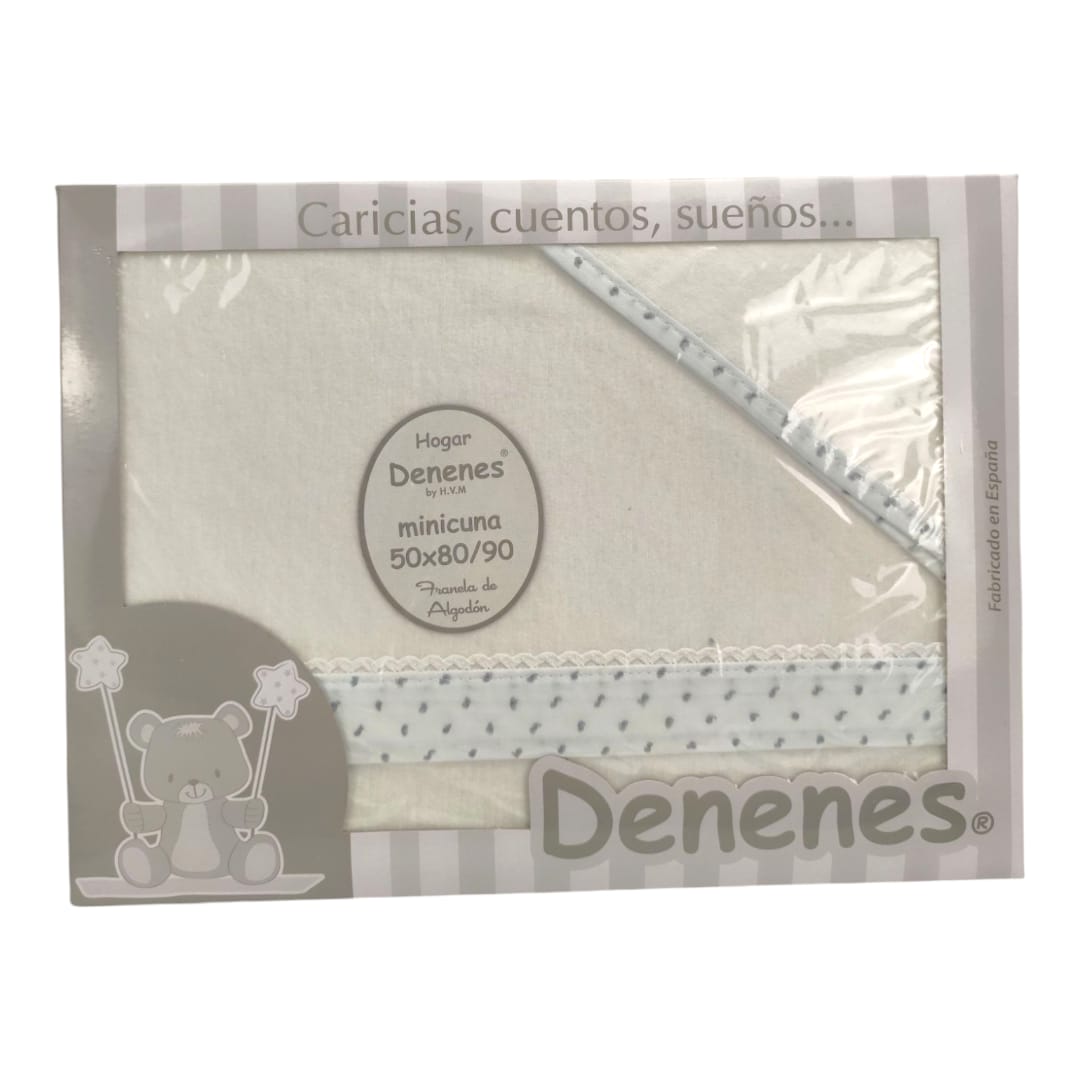 Sabana Franela Minicuna Básica Plumeti Gris