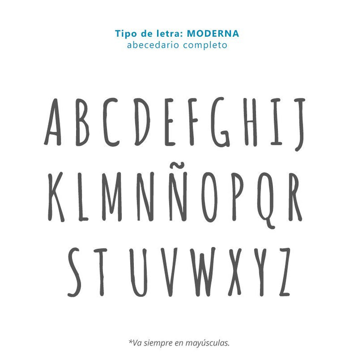 Alfabeto moderno en mayúsculas con letras negras elegantes sobre fondo blanco.