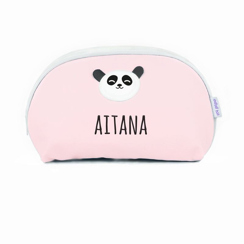 Neceser Polipiel Panda Rosa Personalizado - Mikeko