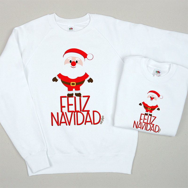 Pack Prendas Camiseta o Sudadera Feliz Navidad Papá Noel cuerpo