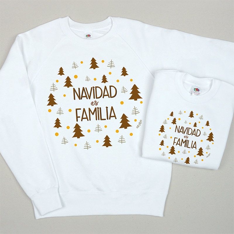 Pack 2 Prendas Camiseta o Sudadera Navidad es Familia - Mikeko