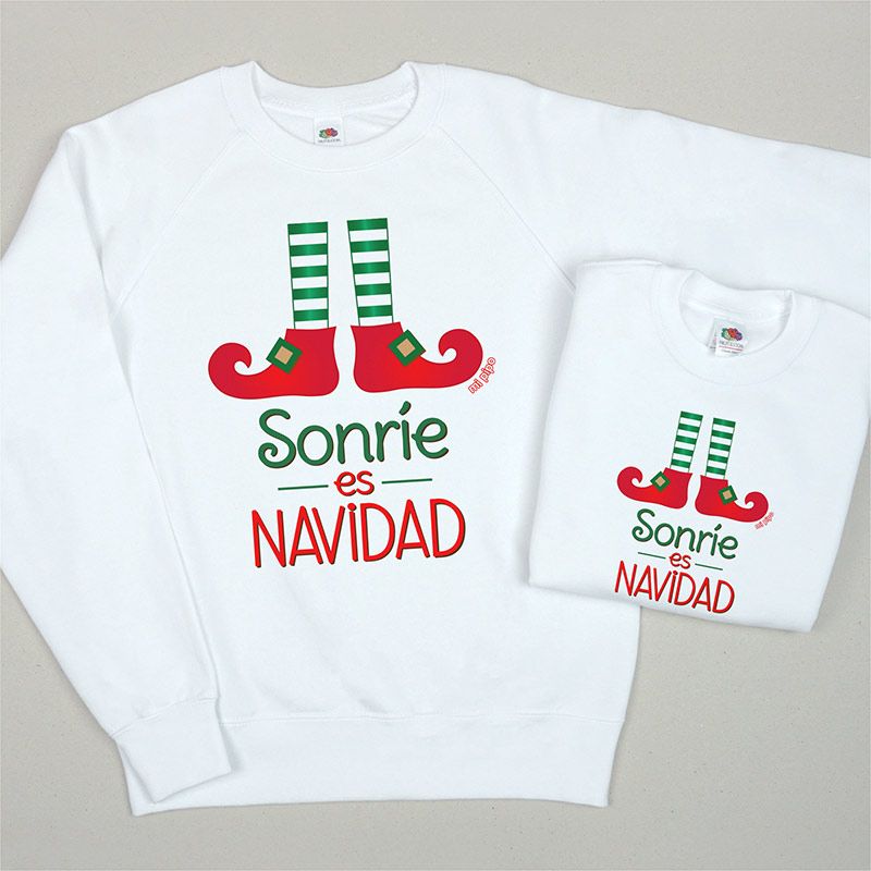 Pack 2 Prendas Camiseta o Sudadera Sonríe es Navidad - Mikeko