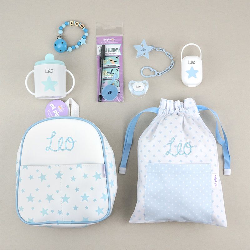 Pack El Primero de la Clase Azul personalizado + Regalo Cadenita Madera
