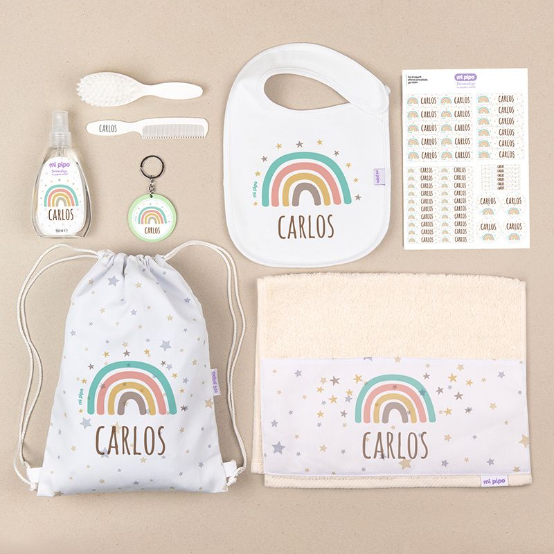 Pack Mi Cole Arcoíris Soft personalizado + Regalo Llavero