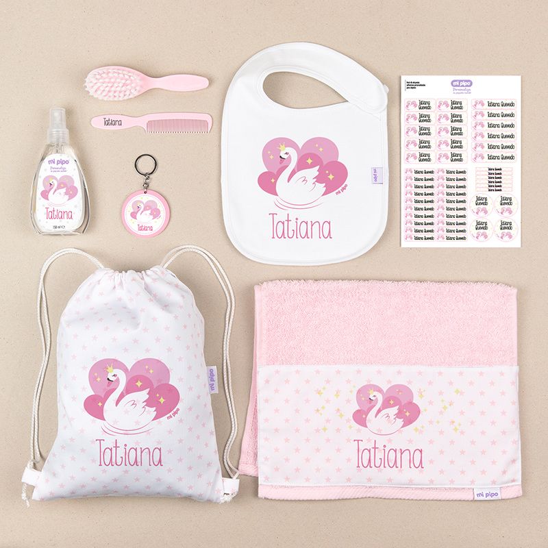 Pack Mi Cole Cisne personalizado + Regalo Llavero