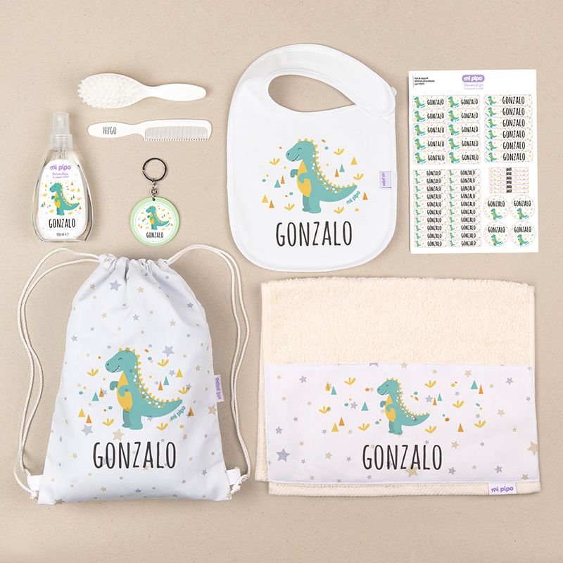 Pack Mi Cole Dinosaurio personalizado + Regalo Llavero