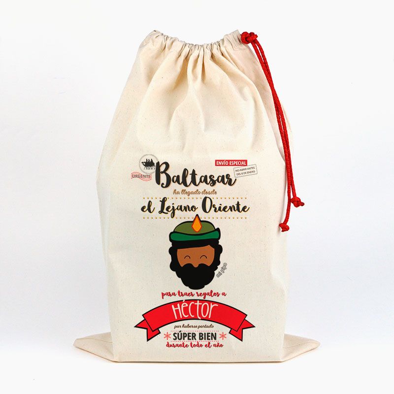 Saco Navideño para Regalos Baltasar personalizado