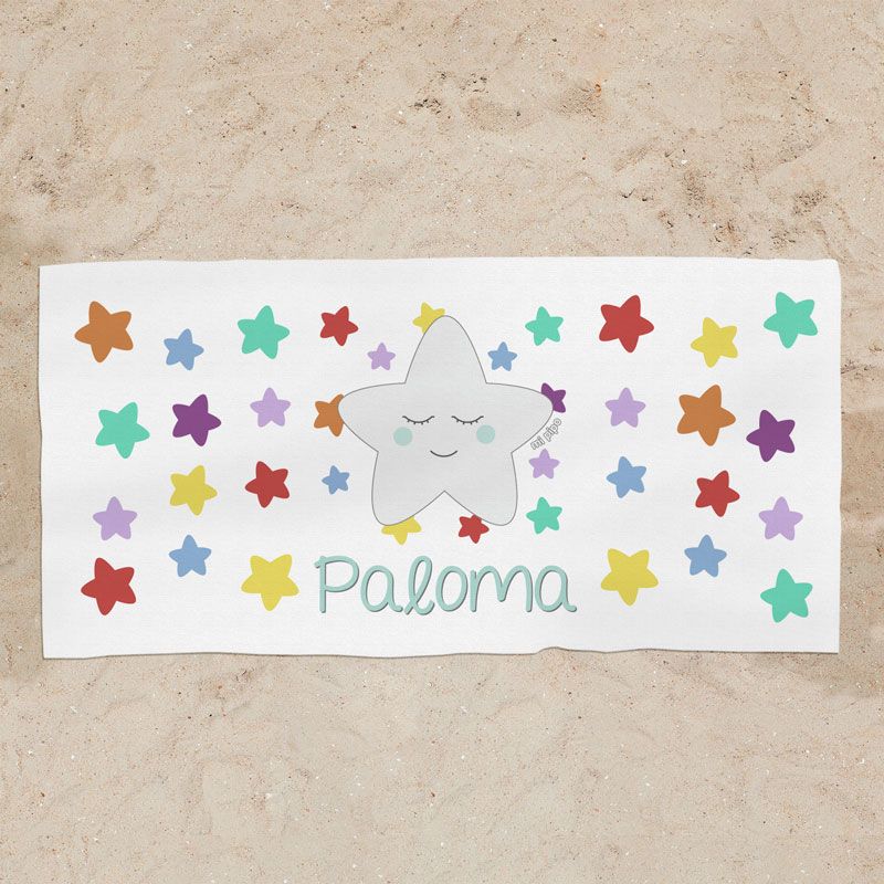Toalla de baño Premium Estrella sonrisa Personalizada - Mikeko