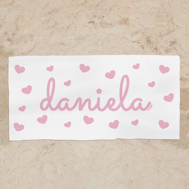 Toalla de baño Premium Personalizada Rosa, elige dibujo - Mikeko