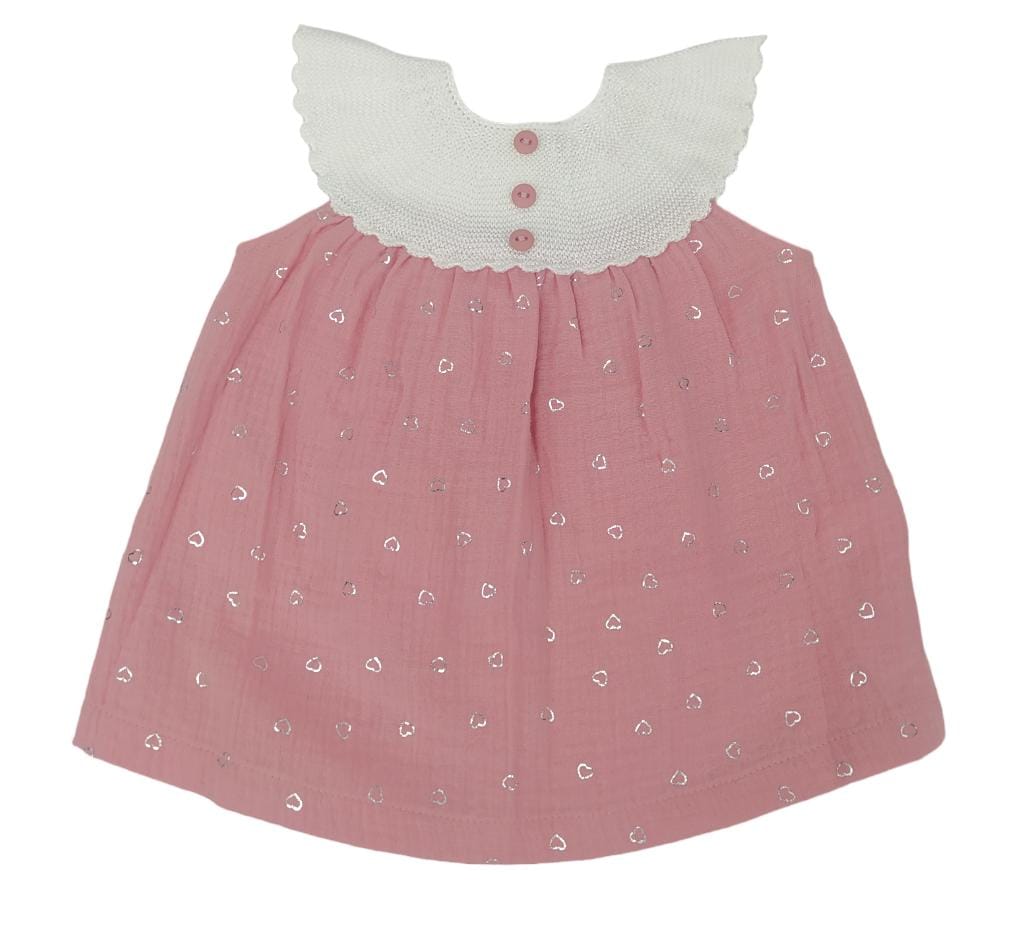 Vestido bebé Corazones Rosa