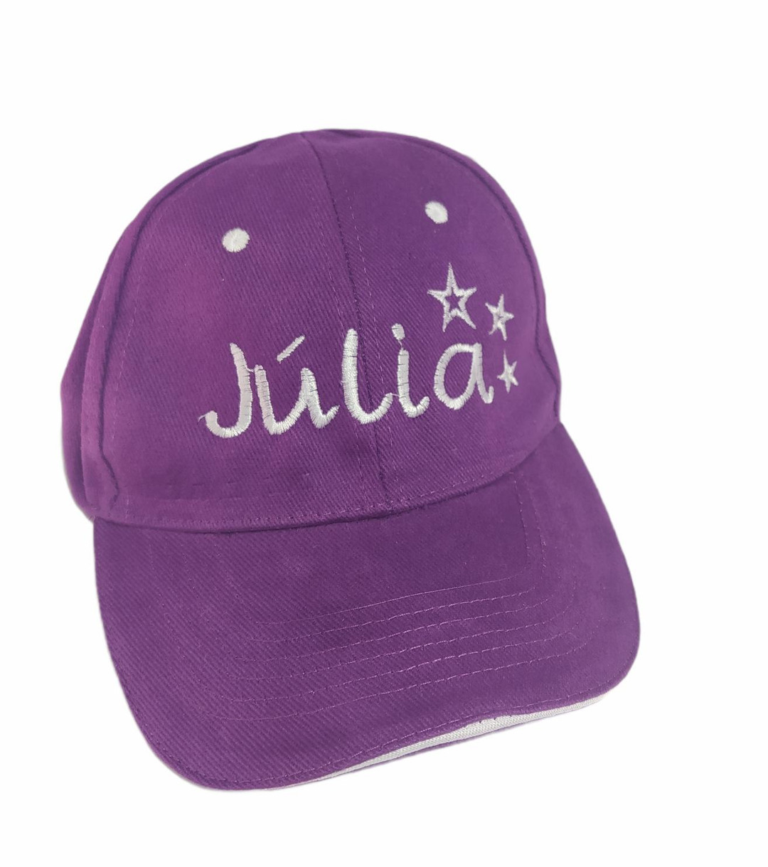 Gorra Personalizada Niño Estrellas Morado - Mikeko