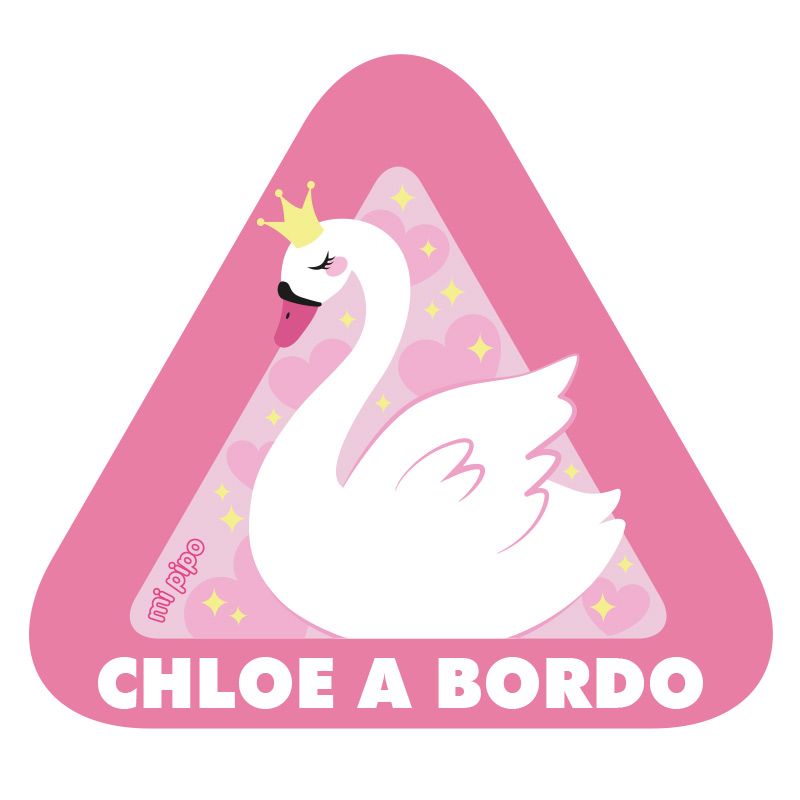 Adhesivo Bebé a bordo Cisne para coche personalizado - Mikeko