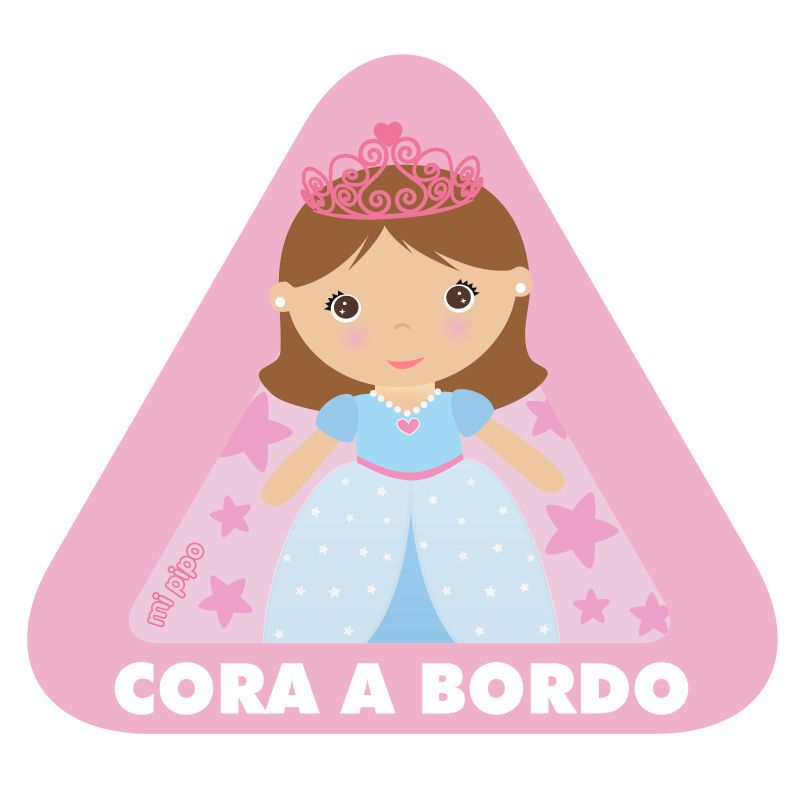 Adhesivo Bebé a bordo Princesa para coche personalizado - Mikeko