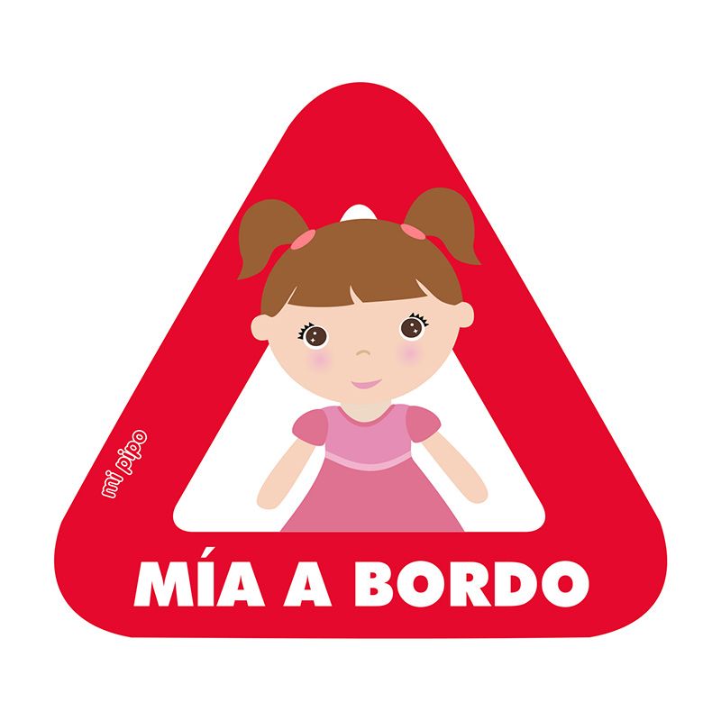 Adhesivo para coche Bebé a bordo Niña personalizado - Mikeko