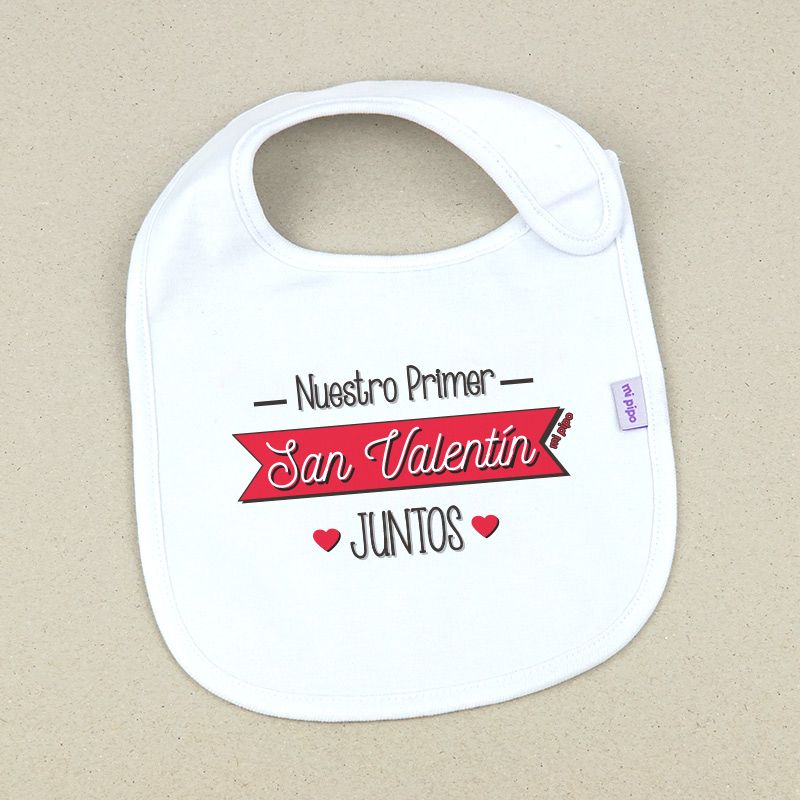 Babero Divertido Nuestro primer San Valentín Juntos - Mikeko