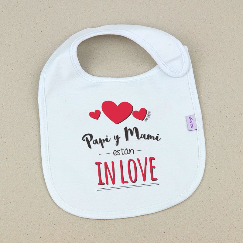 Babero Divertido Papi y Mami están in love - Mikeko