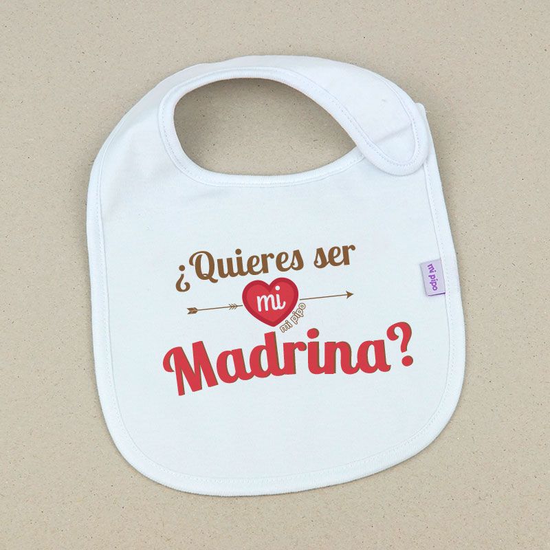 Babero Divertido ¿Quieres ser mi Madrina? - Mikeko