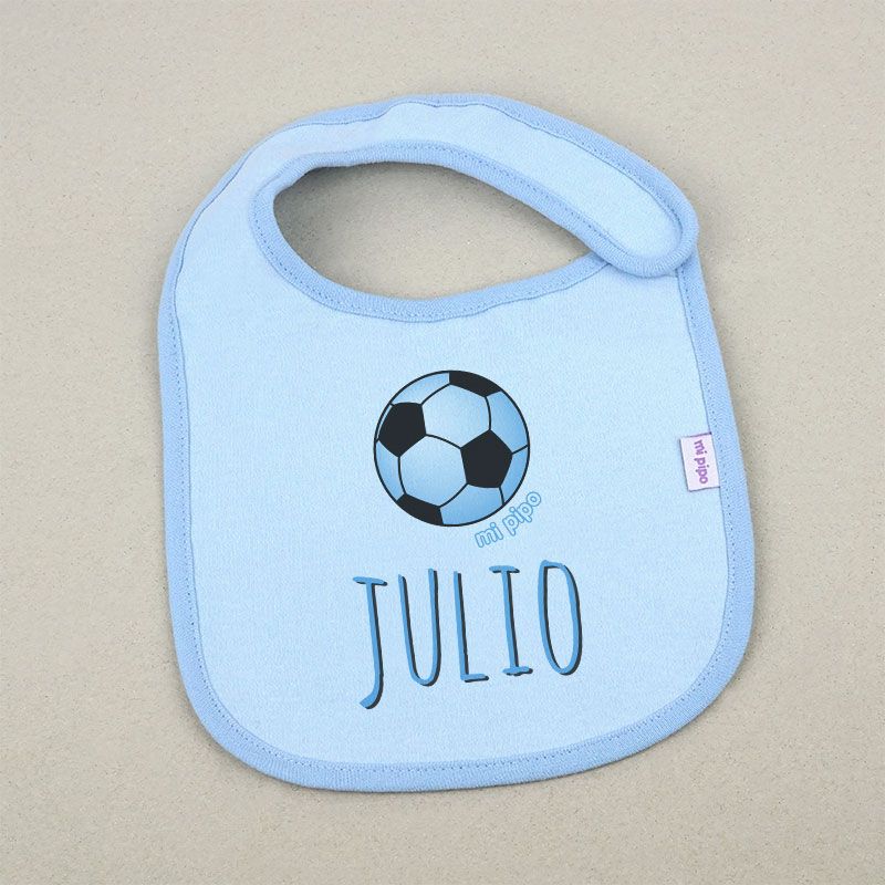 Babero Personalizado Balón Azul - Mikeko