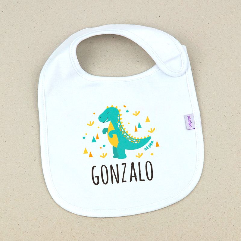 Babero Personalizado Dinosaurio - Mikeko