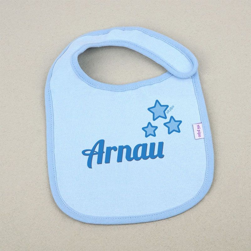 Babero Personalizado Estrellas Azul - Mikeko