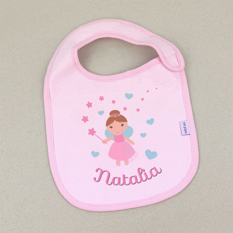 Babero Personalizado Hada Corazones - Mikeko
