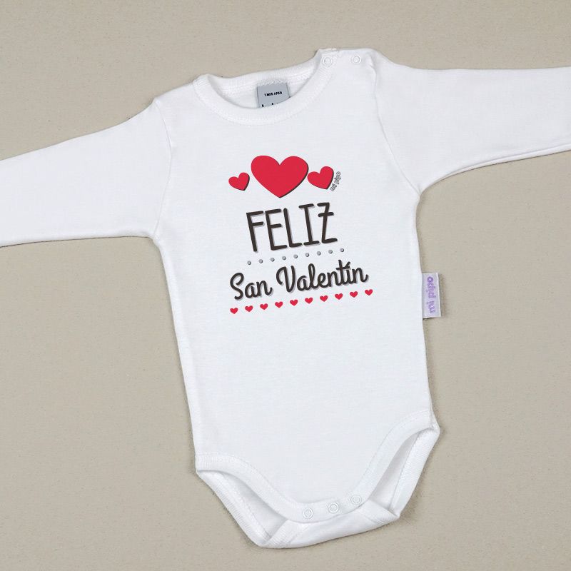 Babidu Body Divertido Feliz San Valentín 3 corazones - Mikeko